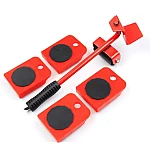 Kit Mutat Mobilier 4 Platforme cu roti si 1 Parghie metalica