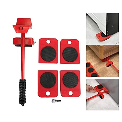 Kit Mutat Mobilier 4 Platforme cu roti si 1 Parghie metalica