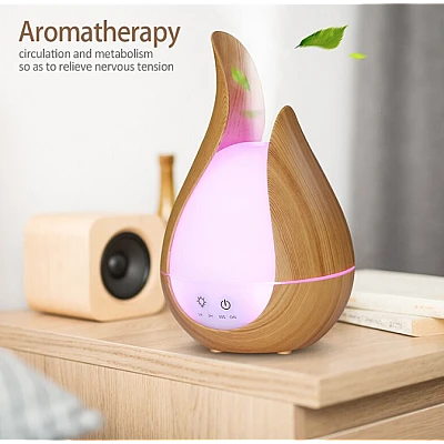 Difuzor aromaterapie NATUR cu ultrasunete si lumina LED 7 culori de 200 ml telecomanda MK