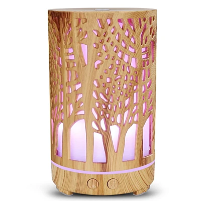 Umidificator aromaterapie ultrasunet model copac rezervor 200 ml 7 culori led lemn deschis Umidificator aromaterapie ultrasunet model copac rezervor 200 ml 7 culori led lemn deschis