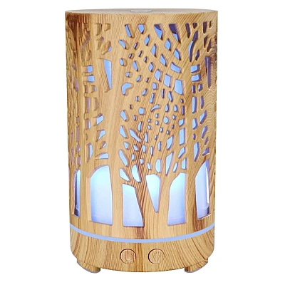 Umidificator aromaterapie ultrasunet model copac rezervor 200 ml 7 culori led lemn deschis Umidificator aromaterapie ultrasunet model copac rezervor 200 ml 7 culori led lemn deschis