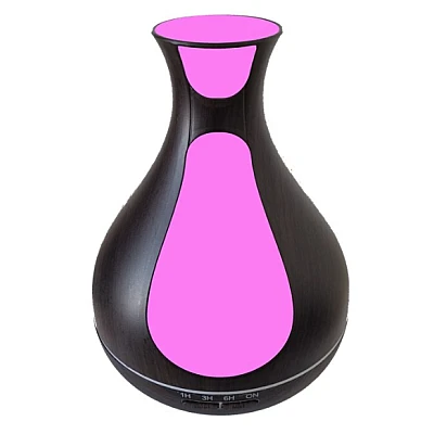 Umdificator / Difuzor de aroma LED 7 culori Maro inchis cu alb Umdificator / Difuzor de aroma LED 7 culori Maro inchis cu alb