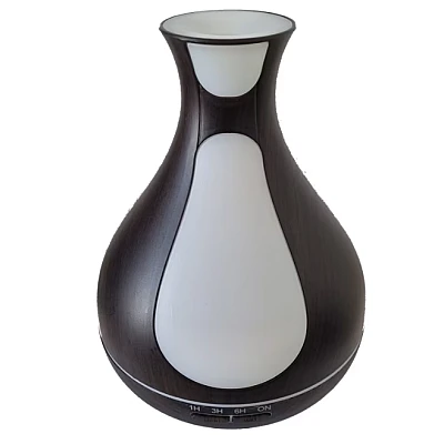 Umdificator / Difuzor de aroma LED 7 culori Maro inchis cu alb Umdificator / Difuzor de aroma LED 7 culori Maro inchis cu alb