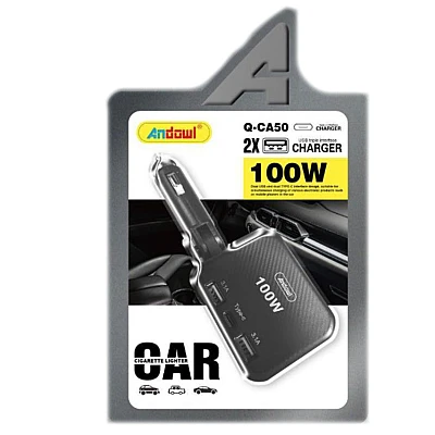 Priza auto Andowl Q CA50 putere 100W 3.1A cu porturi 2xUSB Priza auto Andowl Q CA50 putere 100W 3.1A cu porturi 2xUSB