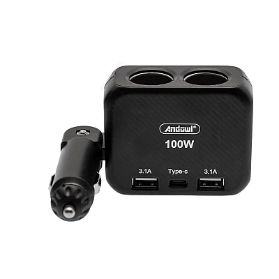 Priza auto Andowl Q CA50 putere 100W 3.1A cu porturi 2xUSB Priza auto Andowl Q CA50 putere 100W 3.1A cu porturi 2xUSB