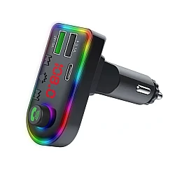 Modulator FM Bluetooth Andowl Q C75 cu 2 porturi USB + 1 port PD 5V/3.1A lumini RGB