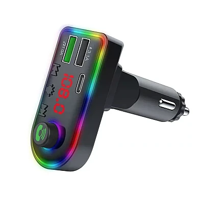 Modulator FM Bluetooth Andowl Q C75 cu 2 porturi USB + 1 port PD 5V/3.1A lumini RGB Modulator FM Bluetooth Andowl Q C75 cu 2 porturi USB + 1 port PD 5V/3.1A lumini RGB