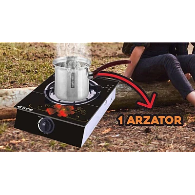 Aragaz din sticla securizata 1 ochi din fonta aprindere pe quartz negru Aragaz din sticla securizata 1 ochi din fonta aprindere pe quartz negru