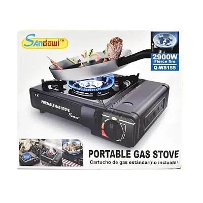 Aragaz portabil pe gaz 2900W Andowl Q WS155 Negru Aragaz portabil pe gaz 2900W Andowl Q WS155 Negru