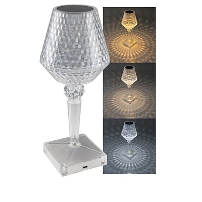 Lampa de masa decorativa LED tip cristal Andowl Q LED1633 transparenta Lampa de masa decorativa LED tip cristal Andowl Q LED1633 transparenta