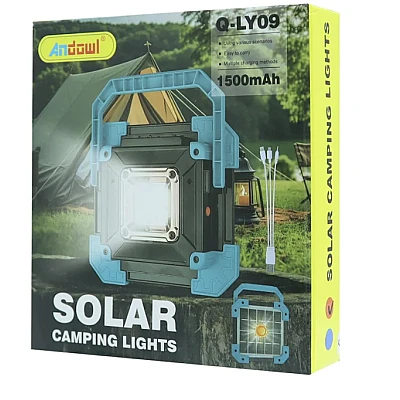 Lampa solara portabila pentru camping Q LY09 cu maner Lampa solara portabila pentru camping Q LY09 cu maner