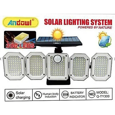 Lampa solara Andowl Q TY300 cu 5 casete si 300 LED Lampa solara Andowl Q TY300 cu 5 casete si 300 LED