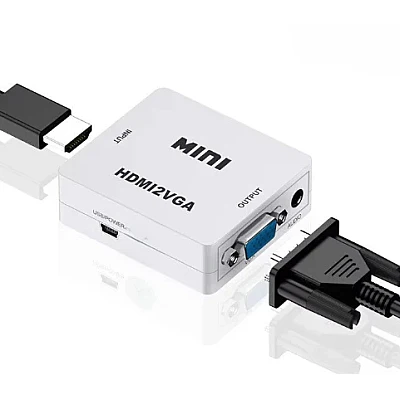 Adaptor Q JC145 Mini Convertor VGA La HDMI Full HD 1080p Video Si Audio Stereo Adaptor Q JC145 Mini Convertor VGA La HDMI Full HD 1080p Video Si Audio Stereo