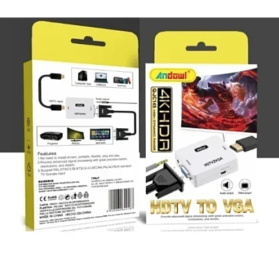 Adaptor Q JC145 Mini Convertor VGA La HDMI Full HD 1080p Video Si Audio Stereo Adaptor Q JC145 Mini Convertor VGA La HDMI Full HD 1080p Video Si Audio Stereo