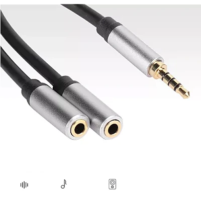Cablu adaptor audio QHD74 de 3.5mm 20cm Cablu adaptor audio QHD74 de 3.5mm 20cm