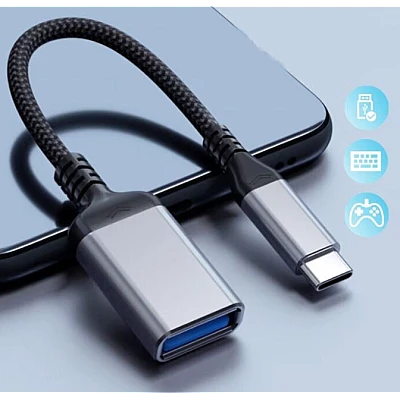 Cablu adaptor QZH018 model OTG USB Tip C de 20cm Cablu adaptor QZH018 model OTG USB Tip C de 20cm