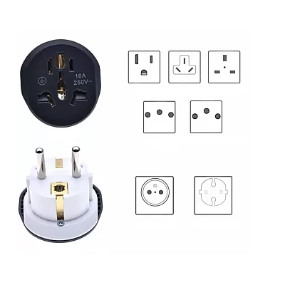 Adaptor priza universal QDC16 protectie scurt circuit 250V/16A Adaptor priza universal QDC16 protectie scurt circuit 250V/16A