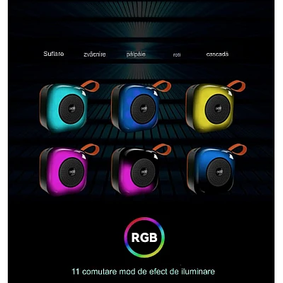 Boxa Portabila KP 561 Bluetooth LED Joc de lumini 1200 mAh 5W USB Boxa Portabila KP 561 Bluetooth LED Joc de lumini 1200 mAh 5W USB