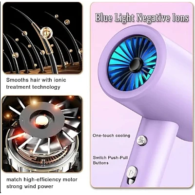 Uscator de par cu montare pe perete cu ioni negativi lumina albastra Andowl Q F002 Uscator de par cu montare pe perete cu ioni negativi lumina albastra Andowl Q F002