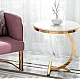 Masa laterala rotunda din otel inoxidabil auriu stil nordic model marmura Masa laterala rotunda din otel inoxidabil auriu stil nordic model marmura