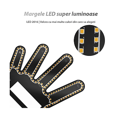 Semn LED auto cu telecomanda design mana 4 moduri efect vizual stralucitor