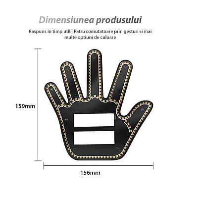 Semn LED auto cu telecomanda design mana 4 moduri efect vizual stralucitor