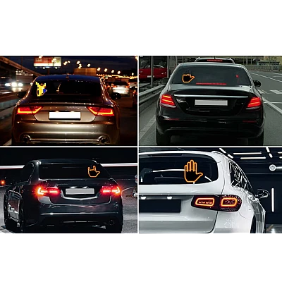 Semn LED auto cu telecomanda design mana 4 moduri efect vizual stralucitor