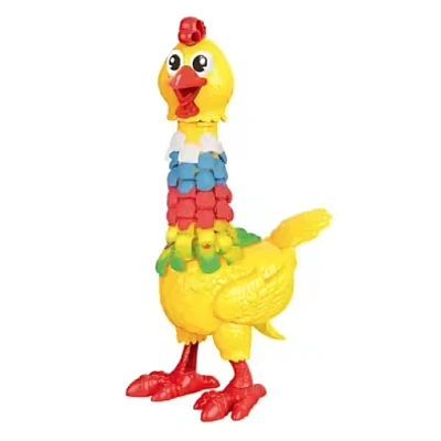 Jucarie interactiva cu plastilina Puiul amuzant cu pene colorate