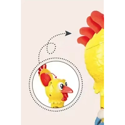 Jucarie interactiva cu plastilina Puiul amuzant cu pene colorate