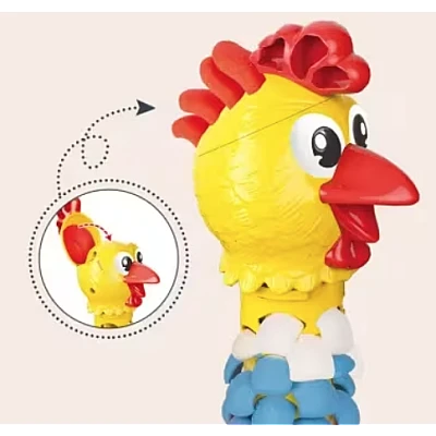 Jucarie interactiva cu plastilina Puiul amuzant cu pene colorate