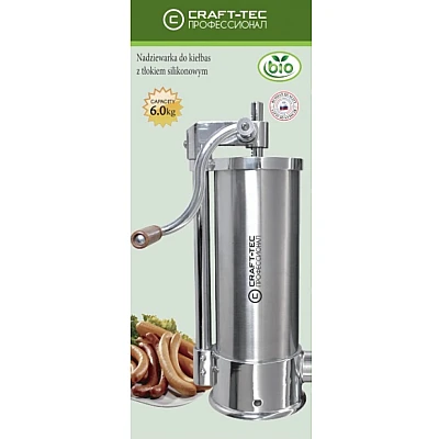 Aparat vertical de facut (umplut) carnati Craft Tec 4kg MX128 inox 5 palnii incluse