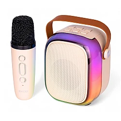 Boxa bluetooth cu microfon wireless KP K01 cu lumini RGB efecte vocale