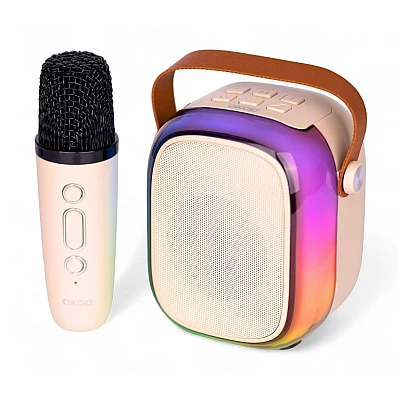Boxa bluetooth cu microfon wireless KP K01 cu lumini RGB efecte vocale