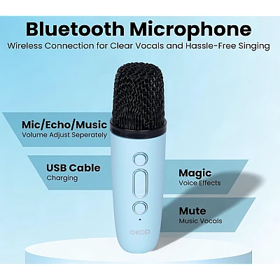 Boxa bluetooth cu microfon wireless KP K01 cu lumini RGB efecte vocale