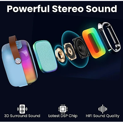 Boxa bluetooth cu microfon wireless KP K01 cu lumini RGB efecte vocale