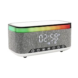Boxa Bluetooth KP 559 3 in 1 cu incarcator wireless ceas si iluminare LED 10W