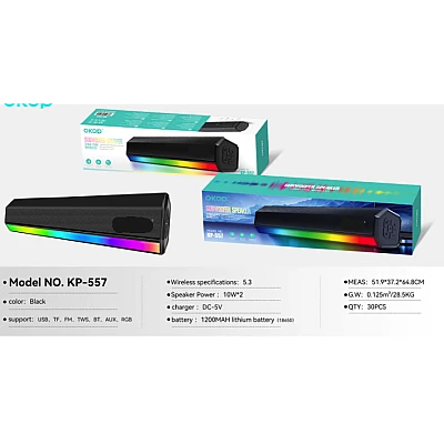 Boxa Bluetooth KP 557 putere 10W USB TF FM TWS BT AUX si lumina RGB