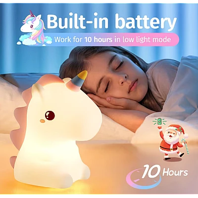 Lampa de veghe pentru copii unicorn 16 culori dimabila