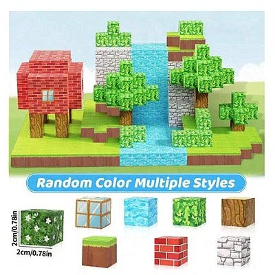  Set 75 Cuburi magnetice Jucarie de construit