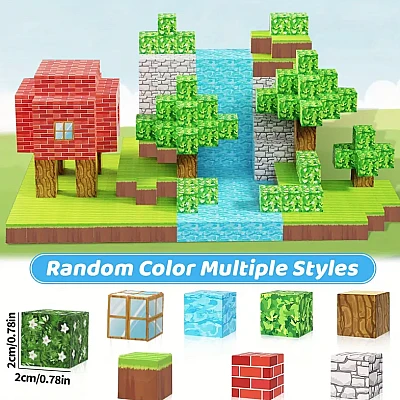  Set 75 Cuburi magnetice Jucarie de construit