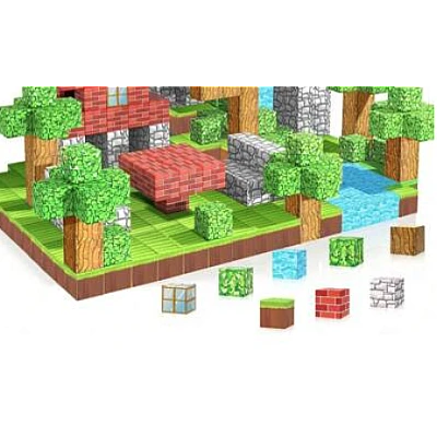  Set 75 Cuburi magnetice Jucarie de construit