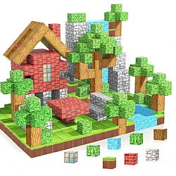  Set 75 Cuburi magnetice Jucarie de construit