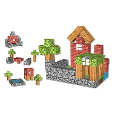  Set 75 Cuburi magnetice Jucarie de construit