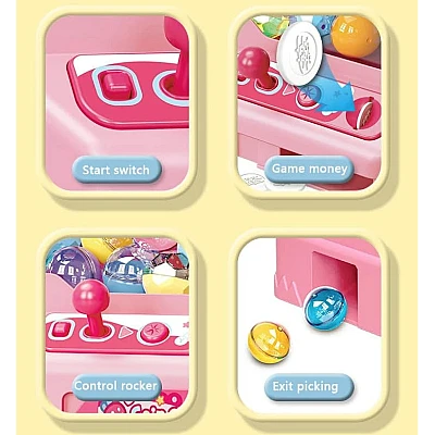 Joc tip Automat de Jucarii cu Gheara pentru Copii Mini Claw Machine cu Lumini si Sunete