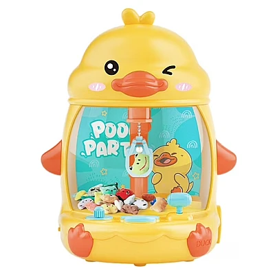 Mini Automat cu Gheara in forma de Ratusca joc interactiv pentru copii cu lumini si muzica