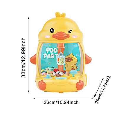 Mini Automat cu Gheara in forma de Ratusca joc interactiv pentru copii cu lumini si muzica