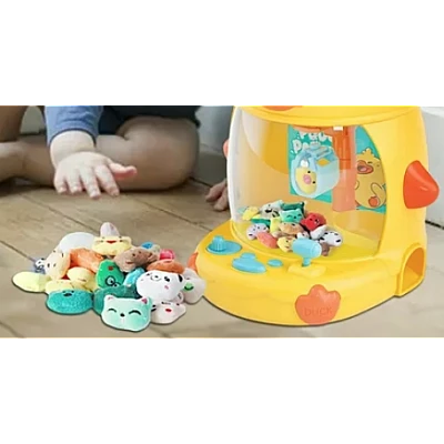 Mini Automat cu Gheara in forma de Ratusca joc interactiv pentru copii cu lumini si muzica