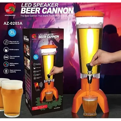 Dozator Bere cu Boxa bluetooth si LED Beer Cannon 3L pentru Petreceri