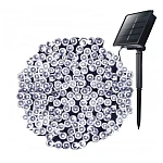 Instalatie solara decorativa lungime 30 metri cu 300 LED ALB RECE