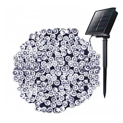 Instalatie solara decorativa lungime 30 metri cu 300 LED ALB RECE